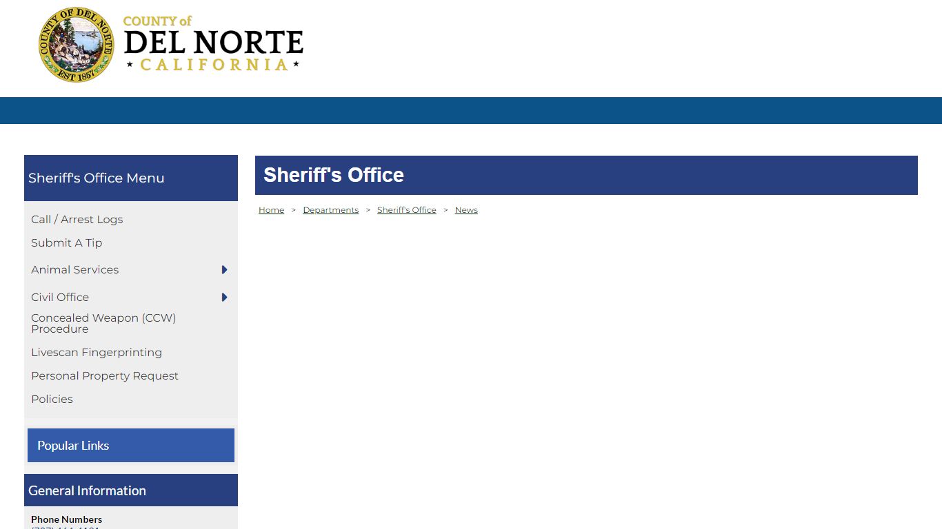 County of Del Norte, California - Sheriff's Office