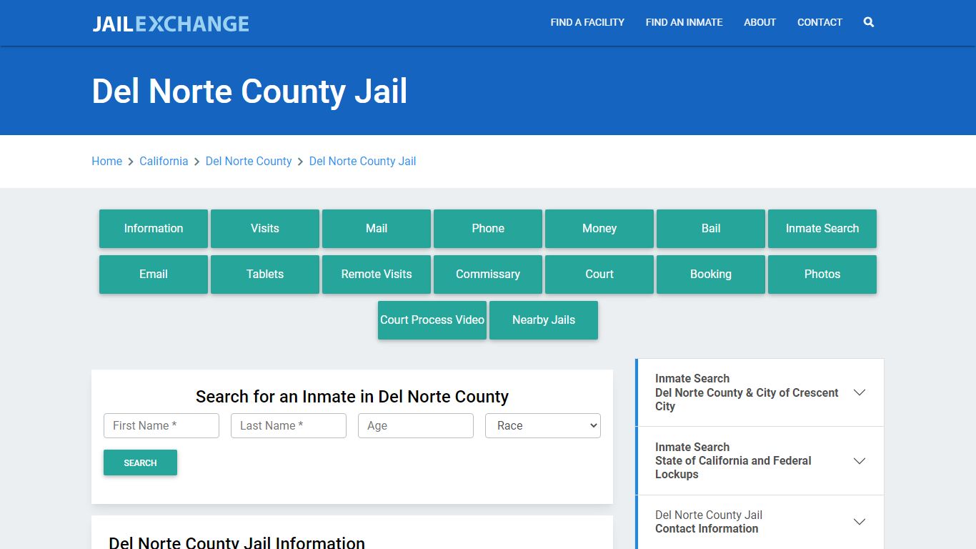 Del Norte County Jail Roster Lookup, CA, Inmate Search